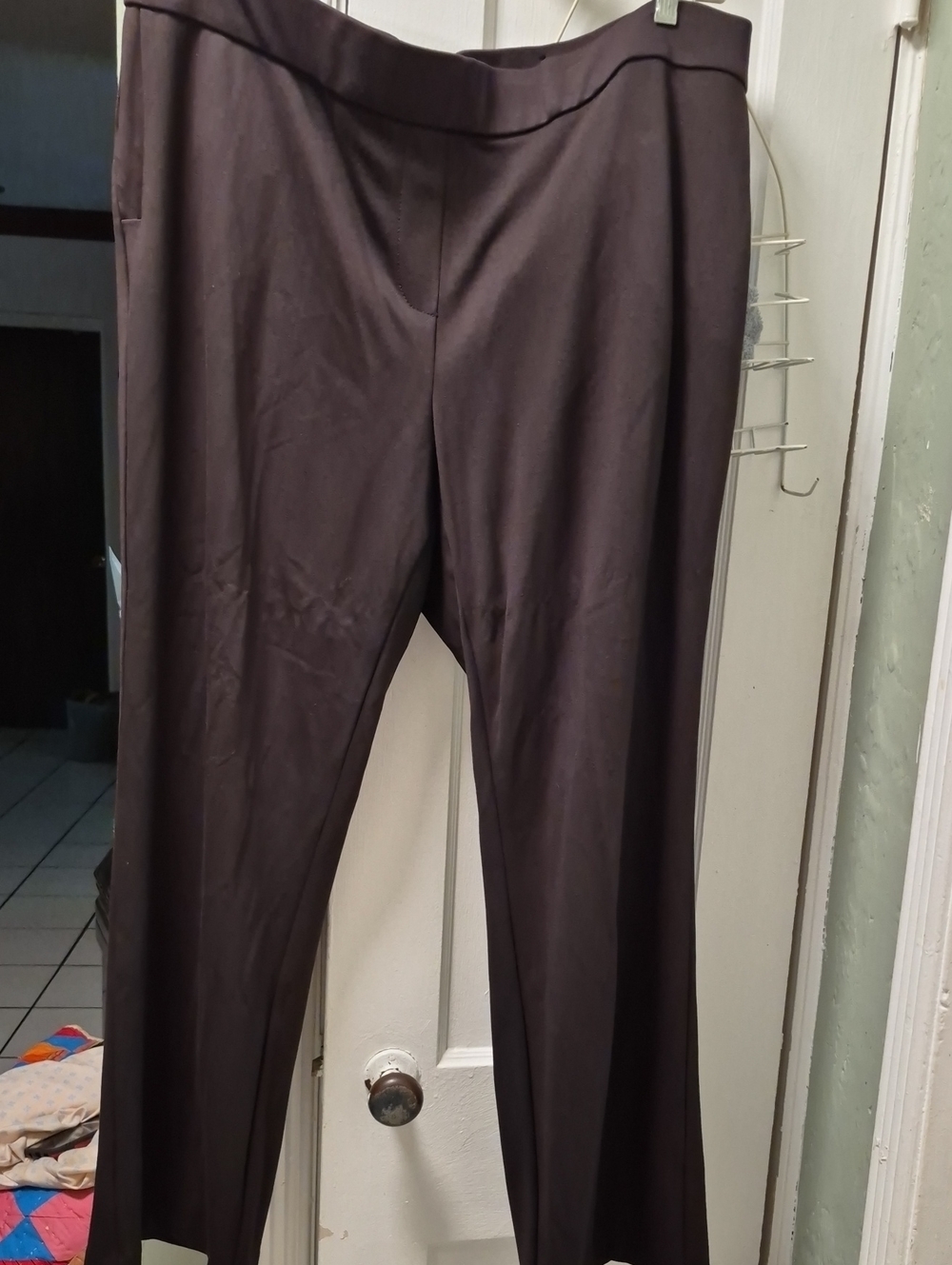 Ashley Stewart Dark Brown Pull-On Ponte Pants